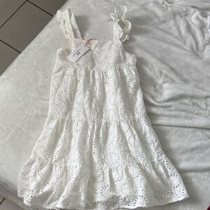 Vineyard vines White Eyelet Kids Dress size L NWT